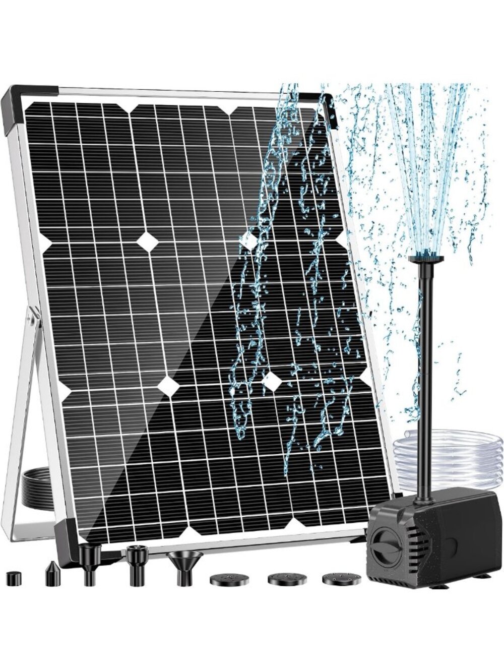 Solar Fountain Pump, 45W Solar Pond Pump Kit with 340GPH Flow Rate Adjustable